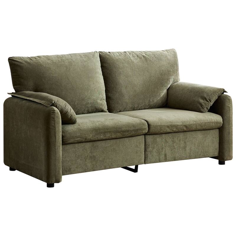 71.28" Chenille 2-Seater Sofa with Cloud-Like Cushion & Sponge Support