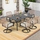 preview thumbnail 71 of 92, Versatile Outdoor Dining Sets w Swivel/Folding Chairs & Steel Slat Table and HDPE Dining Table Set for Gardens, Patios