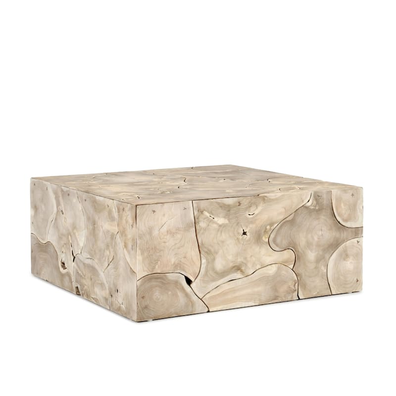 Classic Home Sorrento Teak Wood Square Coffee Table - Natural - Teak