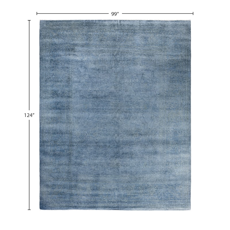 Overdyed One-of-a-Kind Hand-Knotted Area Rug - Blue - 8' 3" x 10' 4"