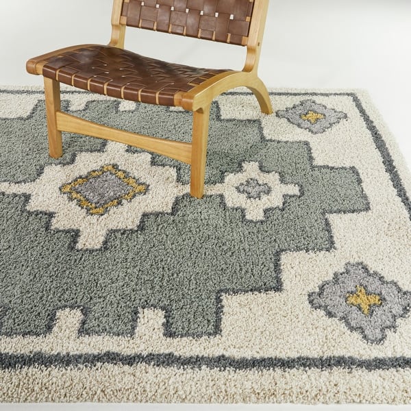 slide 2 of 6, Holanda Southwestern Shag Area Rug 5'3" x 7' - Sage - Rectangle
