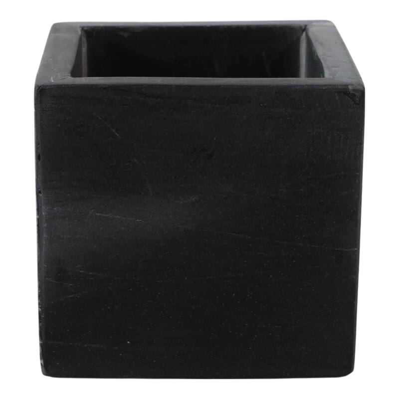 Marble Stone Storage Sculpted Design and Sleek Vertical Grooves - 4.0"