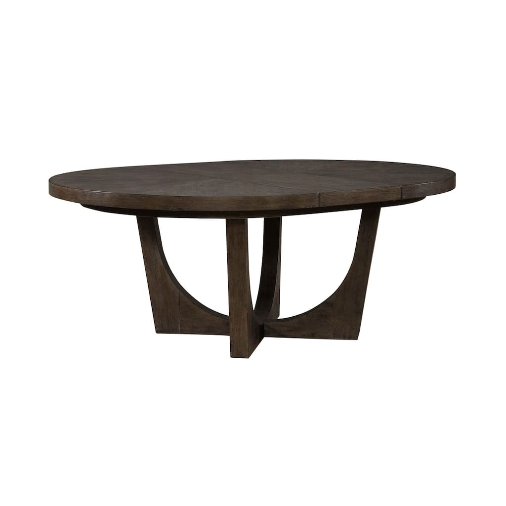 Cascade Falls Satin Espresso Pedestal Table for Dining Room - Width 60" x Depth 78" x Height 30"