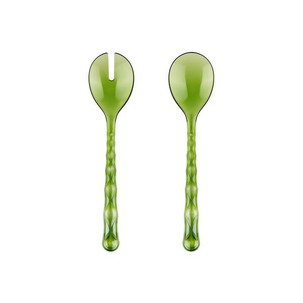 slide 2 of 7, Guzzini Vanity Salad Servers - 10.8 in Lily Green