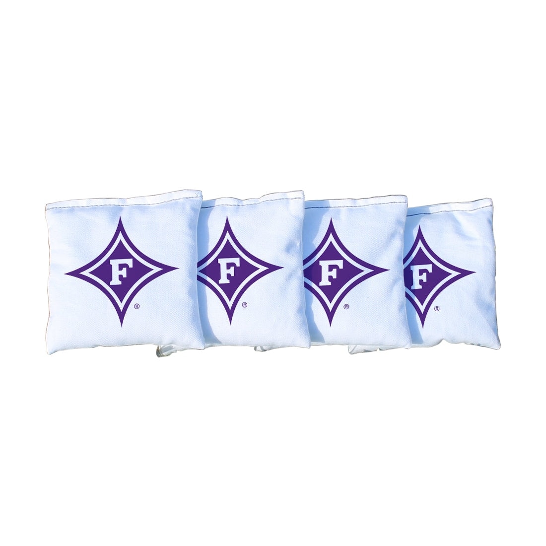Furman University White Cornhole Bags