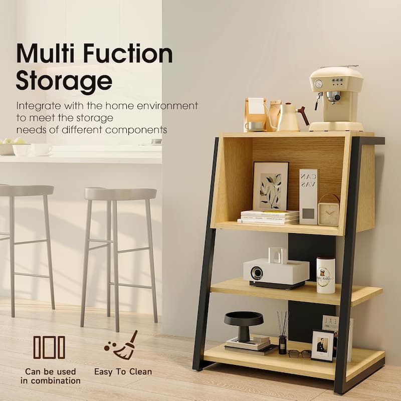 Fenge Bookcase, 4 Tier Open Bookshelf - 16.9"D x 23.6" W x 35.8" H