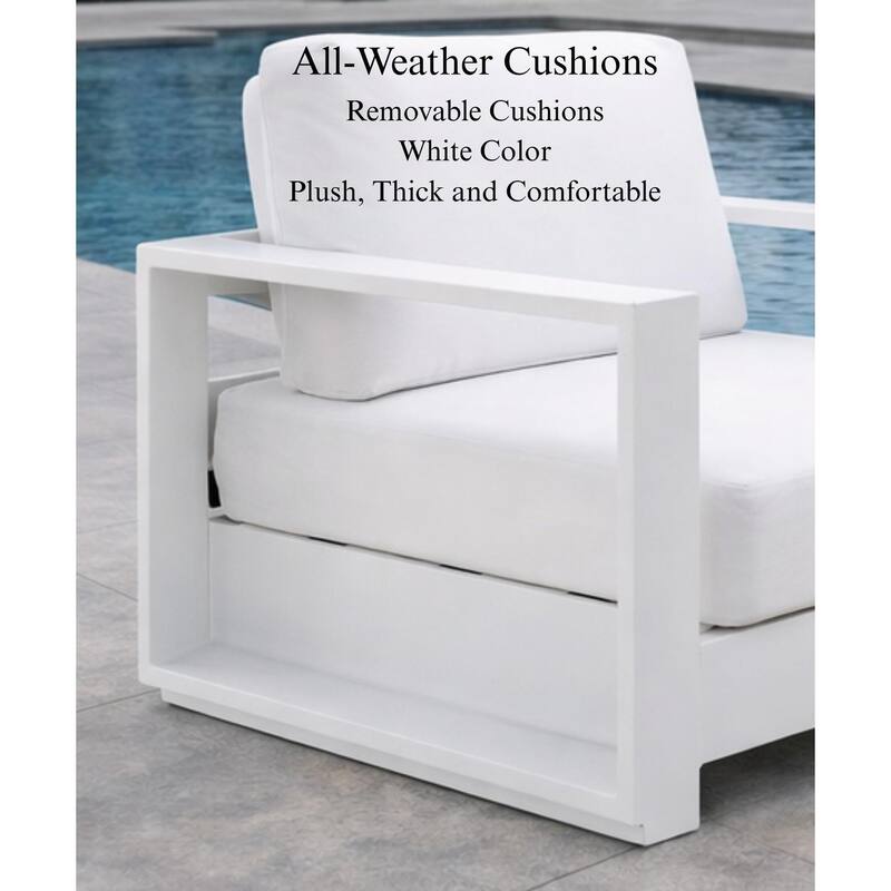 Ascot White 4-Piece Aluminum Outdoor Conversation Seating Set