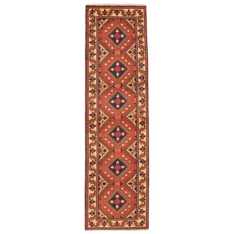 ECARPETGALLERY Hand-knotted Kargahi Copper Wool Rug - 2'9 x 9'6 - Dark Copper - 2'9 x 9'6