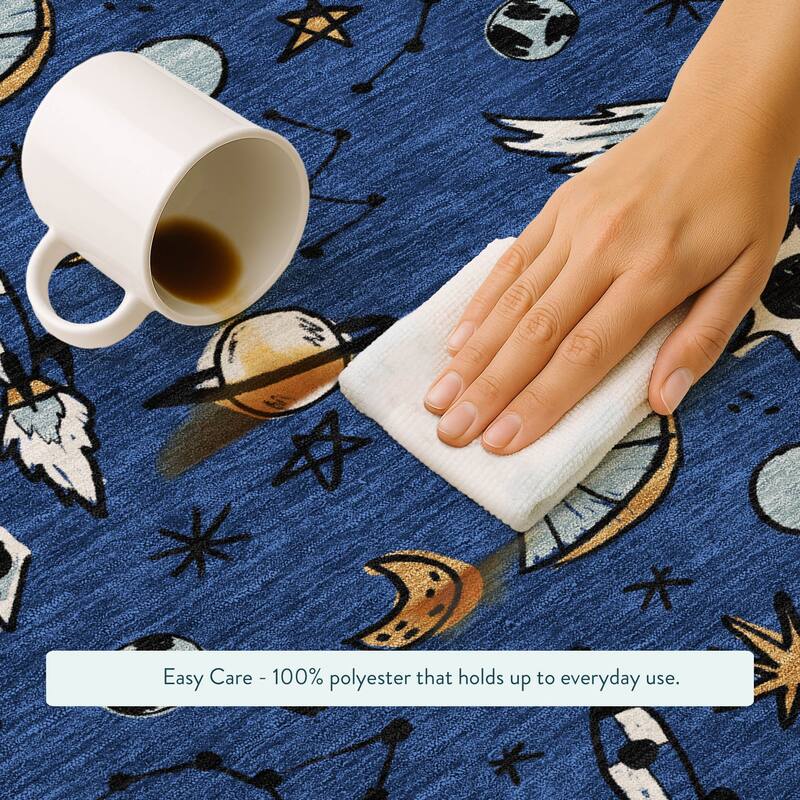 Machine Washable Indoor/ Outdoor Spaceship Chantille Rug