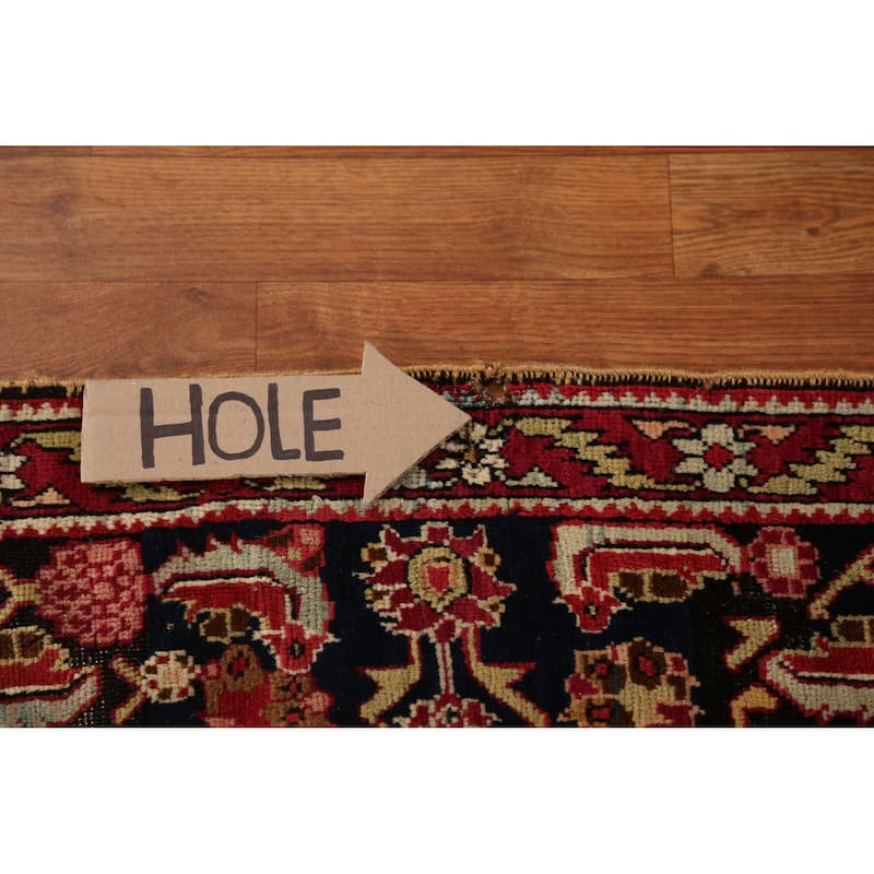 Vegetable Dye Karabagh Persian Antique Runner Rug Handmade Wool Carpet - 3'8" x 19'8"