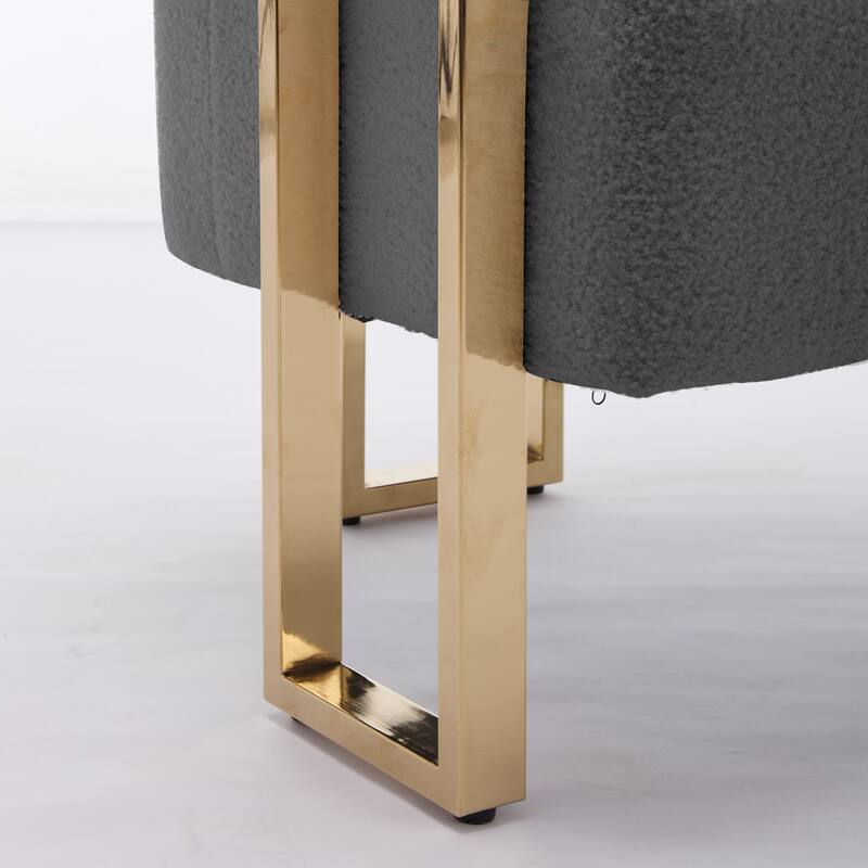 Teddy Accent Chair with Gold Metal Legs