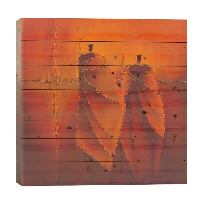 Mysterious II Print On Wood by Liesbeth Optendrees - Multi-Color - 26x26x1.5