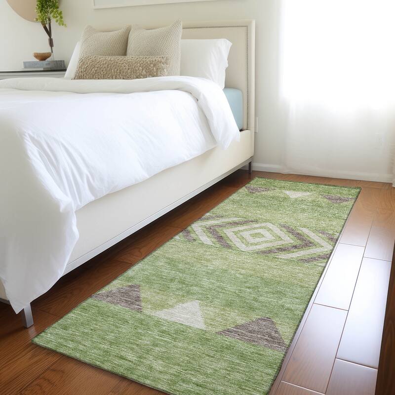 Premium Washable Super Soft Southwest Ombre Mayfield Rug - Green - 2'3" x 7'6"