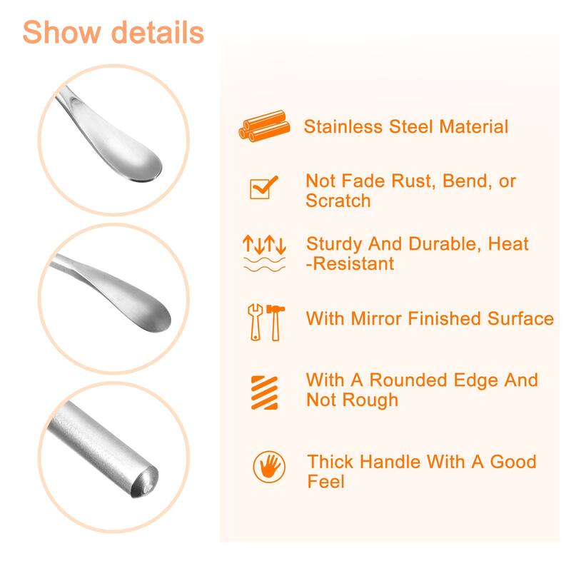 Stainless Steel Stirring Spoon, 4Pcs Long Handle Spoon