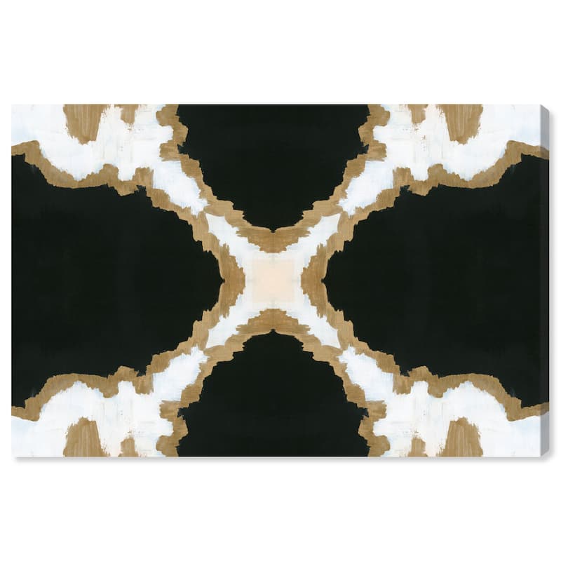 Wynwood Studio Canvas Abstract Mis Montanas Black and Metallic Gold Modern & Contemporary Wall Art Canvas Print