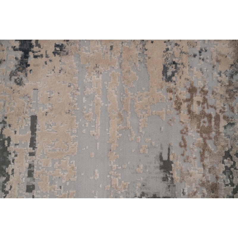 Reproduction Modern Turkish Textured Neutral Abstract Pattern Area Rug - 10' 0'' X 7' 11''
