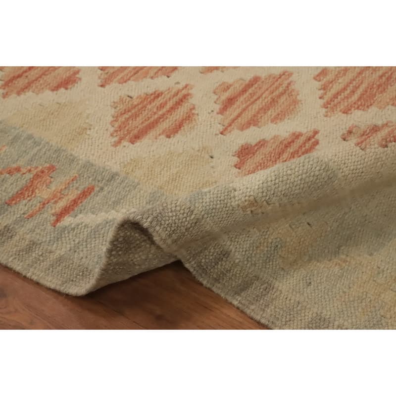 Hand Woven Oriental 100% Wool Carpet Southwestern Tribal Multi-Colored Kilim Runner Rug - 7' 9'' X 2' 0''