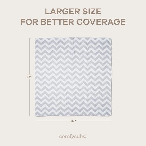 dimension image slide 0 of 9, Muslin Swaddle Blankets, Pack of 4, 47" x 47" by Comfy Cubs