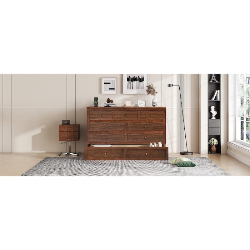 Roomfitters Queen Murphy Bed Cabinet with Storage Compartment, Charging Station with USB, Solid Pine Wall Bed