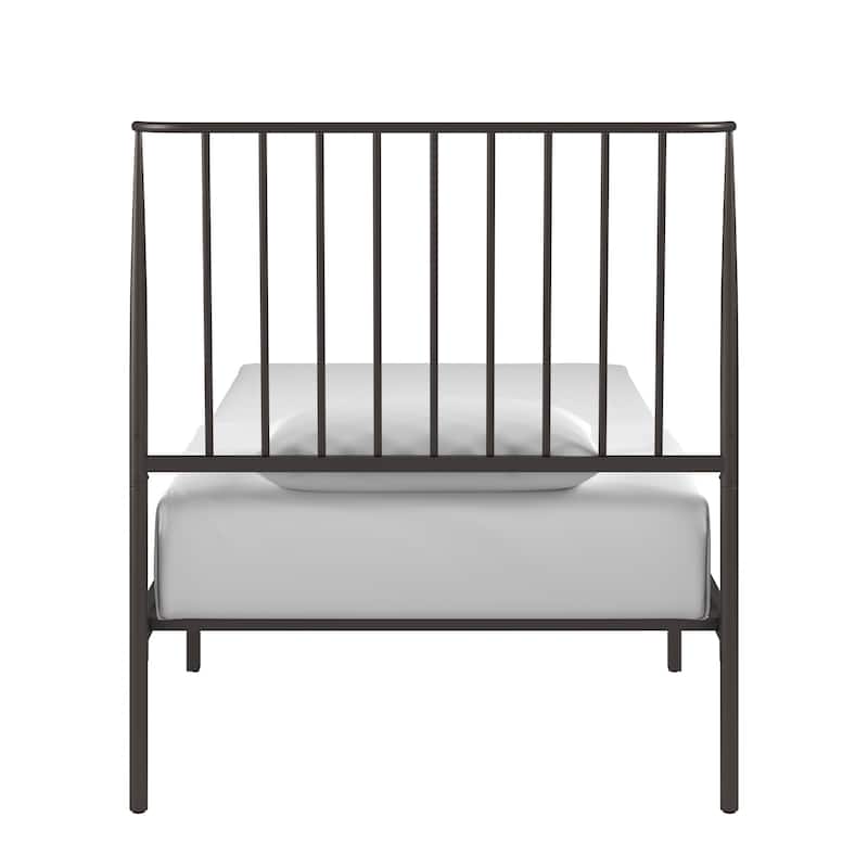 Bliss Metal Platform Bed with Curved Metal Headboard by iQ Modern