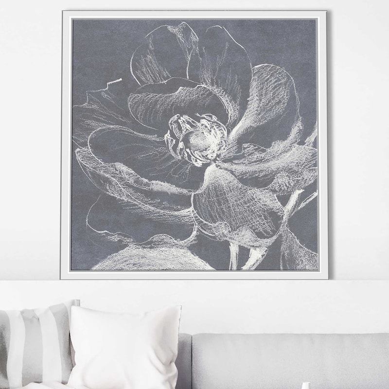 "Neutral Floral Drawing II" Print on Floating Canvas