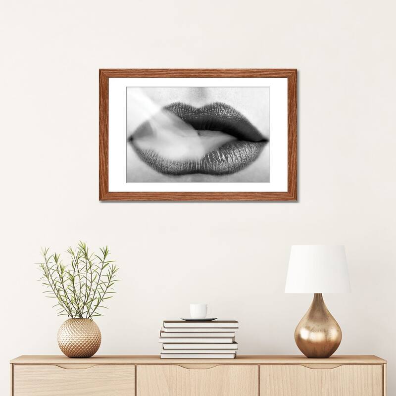 iCanvas "Black Lipstick and Blowing Smoke" by Unknown Artist