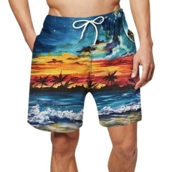 elastic waist swim trunks