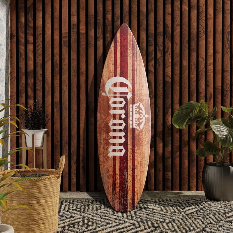 Licensed Corona Brown Wood Tones Surfboard Plaque Wall Sign - 60"x15" - Brown