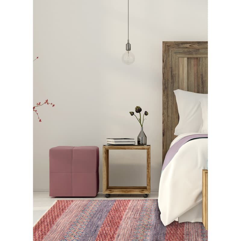ECARPETGALLERY Hand-knotted Silk Shadow Red Wool Rug - 4'1 x 5'5