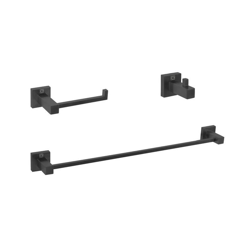 Indigo Home 3-Piece Bathroom Hardware Set - Matte Black