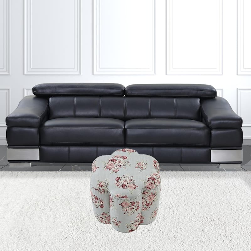 HomeRoots 25" Pink Linen Specialty Ottoman