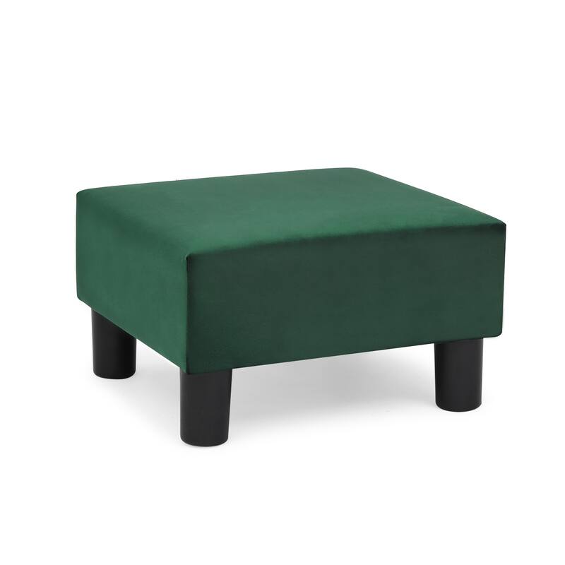 Adeco Small Square Footstool Ottoman Modern Fabric Footrest Stool