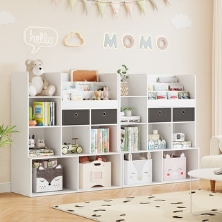 47.8in Kids Bookshelf with Drawers