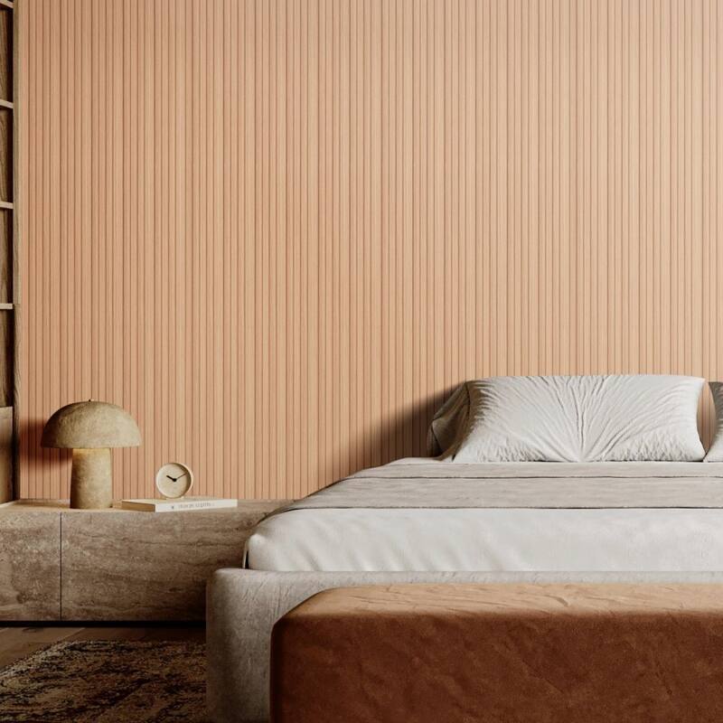 34.8 Sq Ft WPC Acoustic Wall Panels 8 Pieces Fire-Resistant Slat Design for Soundproof Room Decor - 96.5" x 6.5" x 0.35"