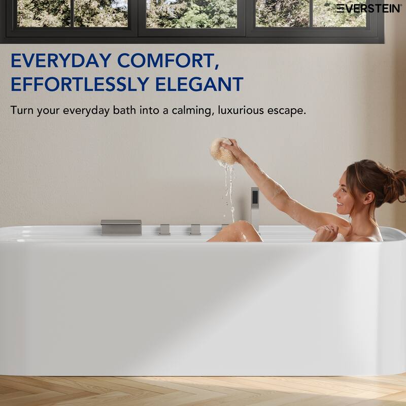 5-Hole 3-Handle Deck-Mount Waterfall Tub Faucet with Hand Shower,Waterfall Spout Bathtub Faucet