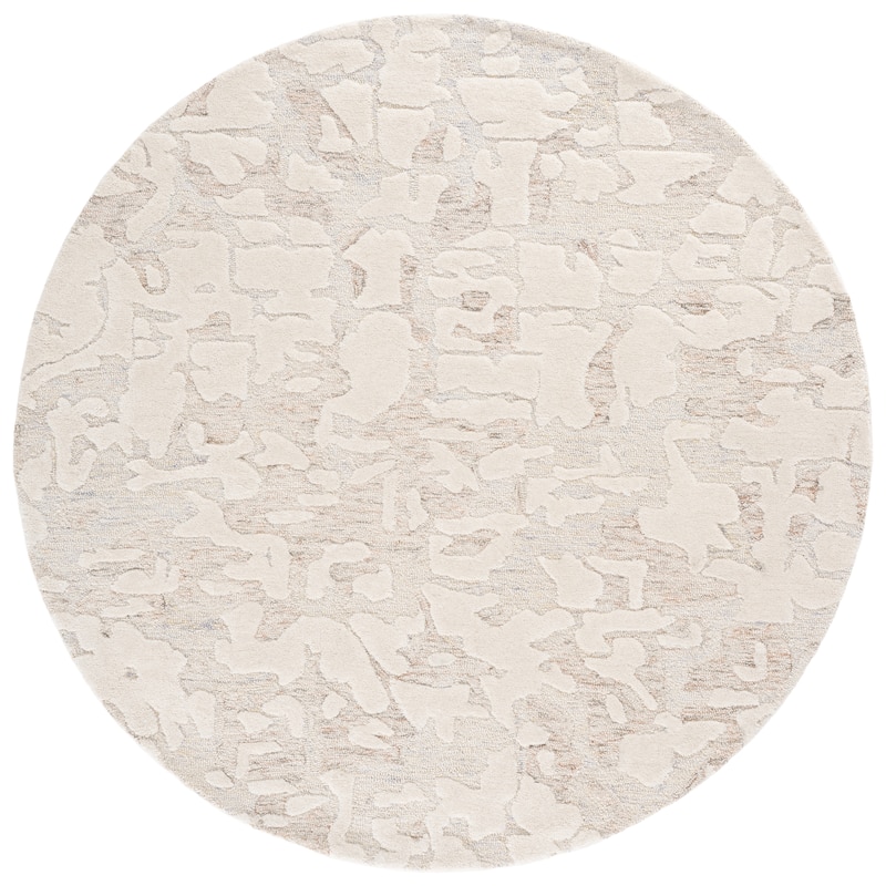 SAFAVIEH Handmade Harvest Ivica Wool Rug - 6' Round - Beige/Taupe