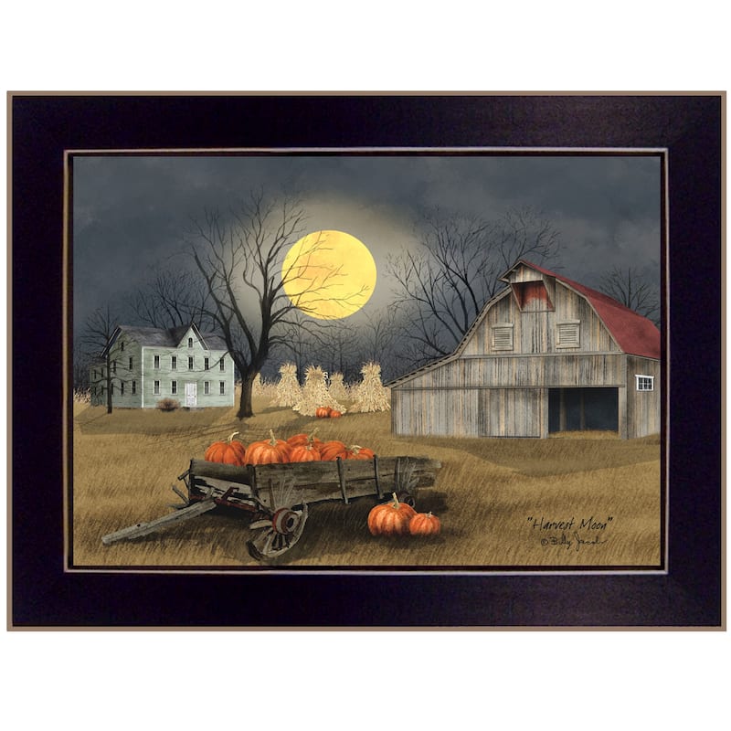 TrendyDecor4U Traditional "Harvest Moon" Framed Print Wall Art by Billy Jacobs - Earthtone