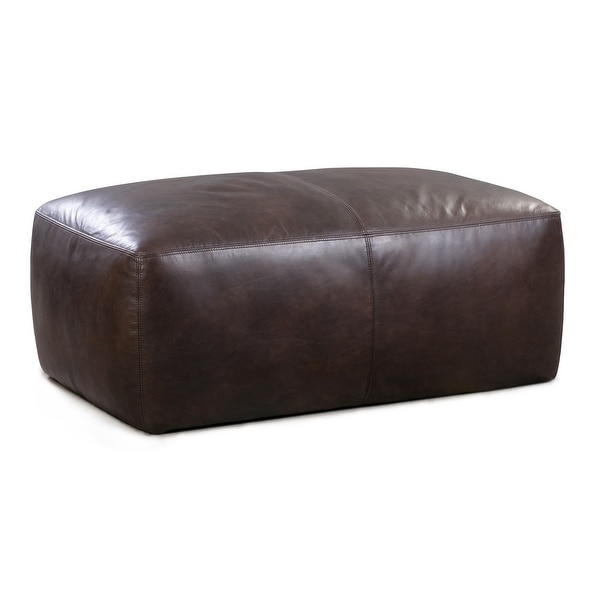 Poly and Bark Denver Leather Ottoman Genuine Italian Leather