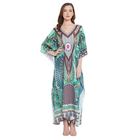 Oussum Womens Fashion Kaftan Long Dress Digital Print Caftan Plus Size Evening Gowns Maxi Dresses