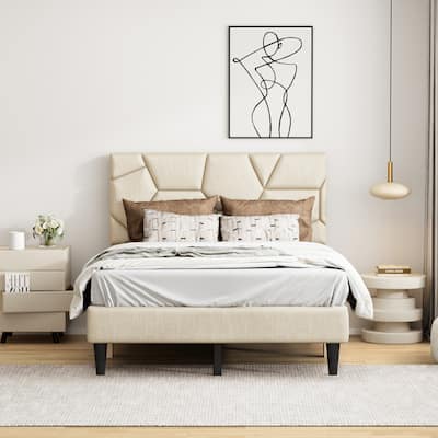Full Size Platform Bed with Non-Slip Legs, Under-Bed Storage, and No Box Spring Required
