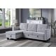 preview thumbnail 11 of 13, Nova Velvet Reversible Sleeper Sectional Sofa with Storage Chaise Light Gray