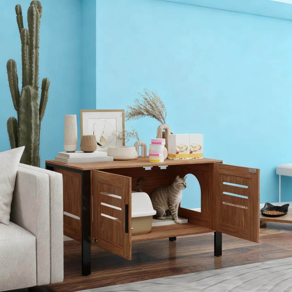 Cat Litter Box Enclosure with Tall Legs