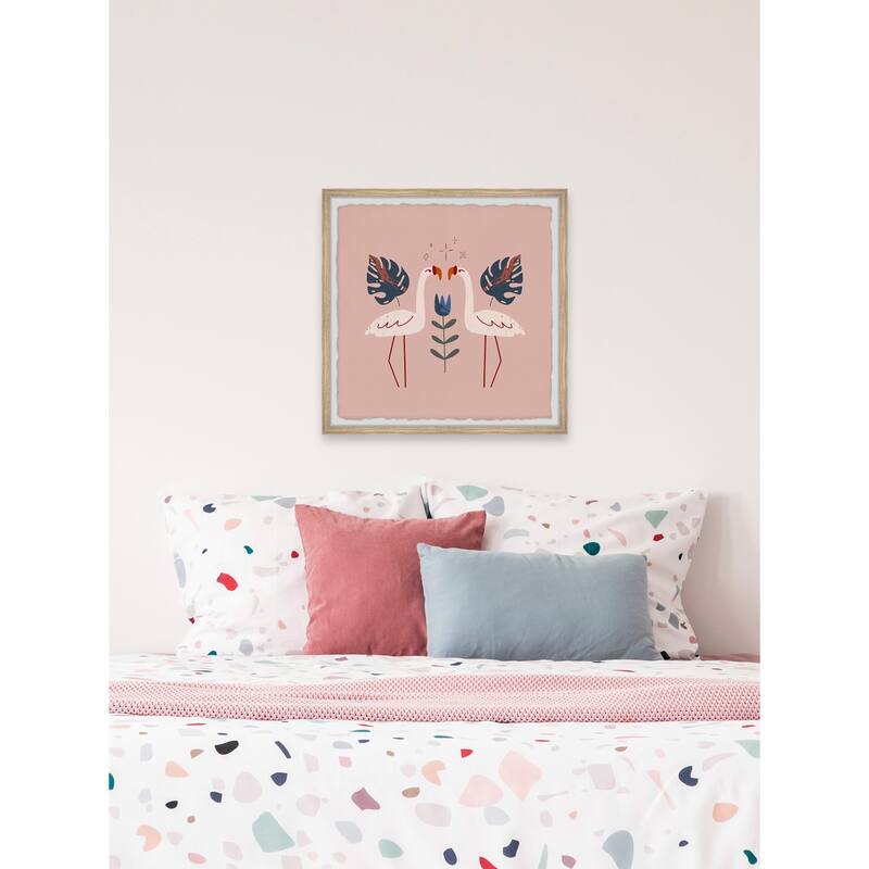 Flamingo Pair Framed Wall Art, Elegant Home Touch - Sophisticated Artwork for Refined Décor