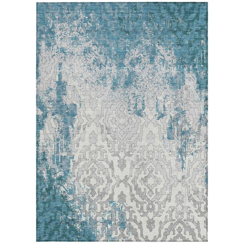 HomeRoots Medallion Transitional Rectangle Outdoor Rug