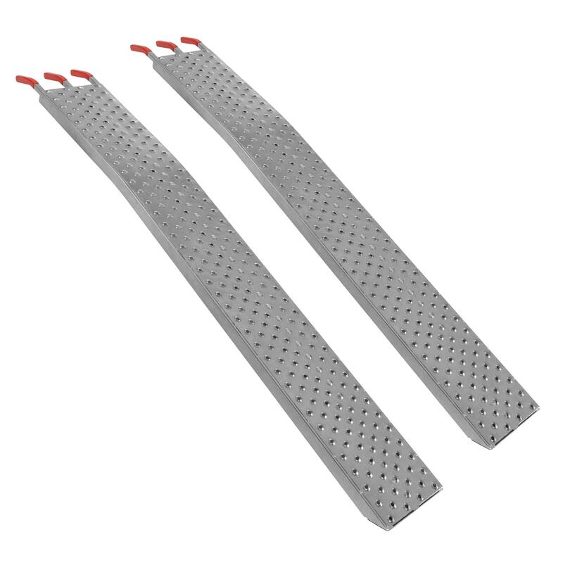 Loading Ramps - Set of Two 69-Inch Ramps for ATVs, Motorcycles, Mowers, Carts - 2200lb Capacity Car Ramp Set by Stalwart - Silver