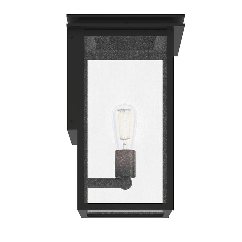 Kichler Lighting Arkville 14 Inch 1 Light Outdoor Wall Light with Clear Seeded Glass in Textured Black - Textured Black