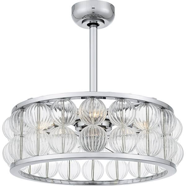 slide 2 of 9, Terrarock 4-Light Polished Chrome Fan Light