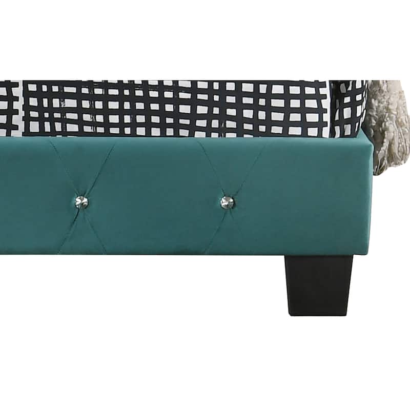 Full Size Velvet Platform Bed with Easy Assembly and Timeless Design