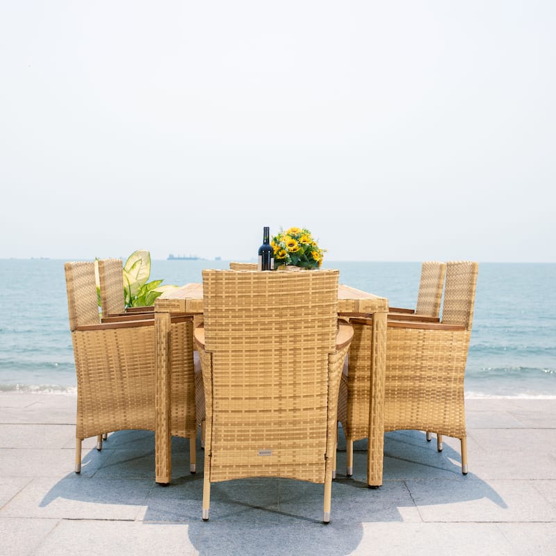 SAFAVIEH Outdoor Agne Dining Set - 59Wx35Dx29H