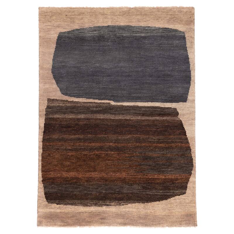 ECARPETGALLERY Hand-knotted Pak Finest Gabbeh Taupe Wool Rug - 4'11 x 6'10